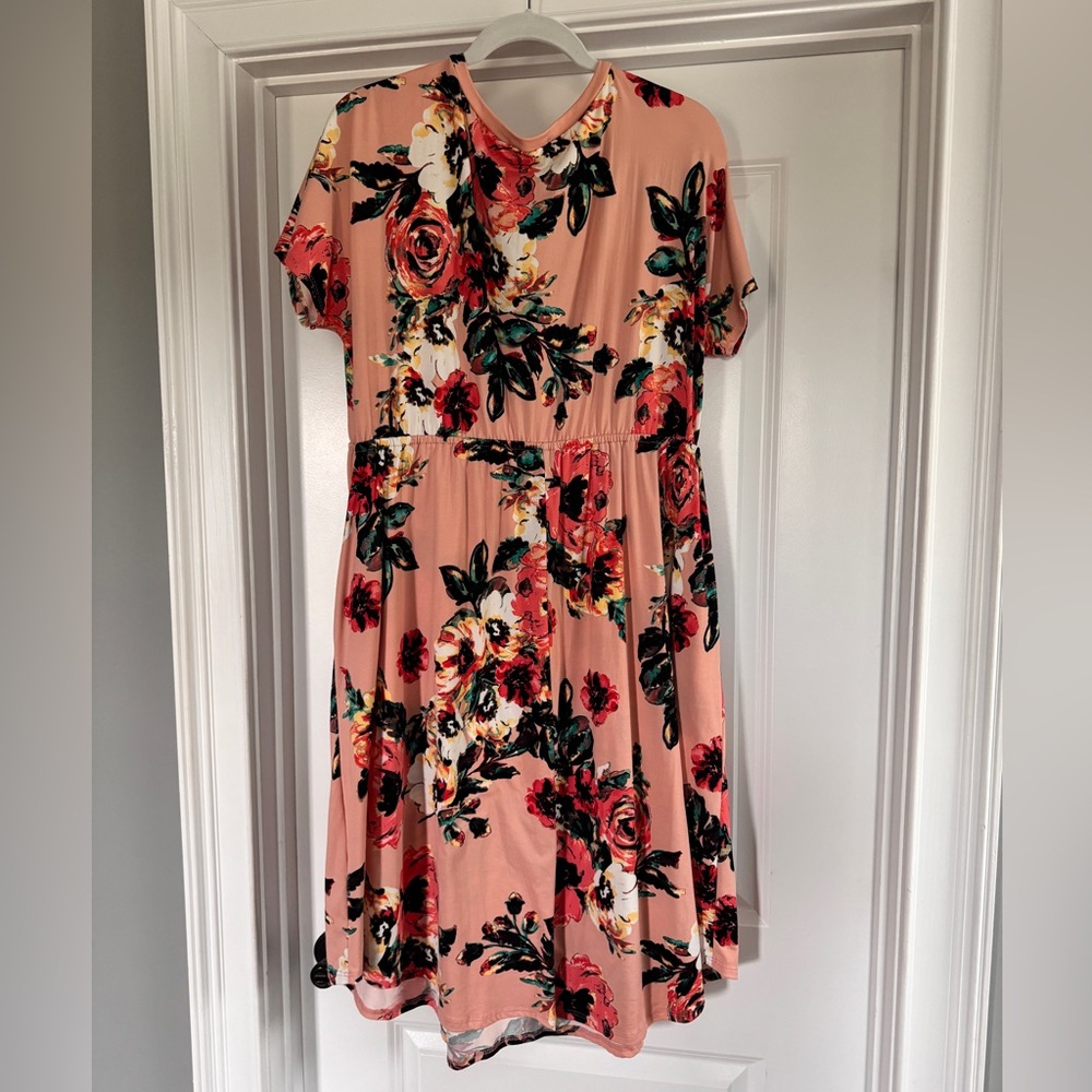 PinkBlush Floral Midi Dress